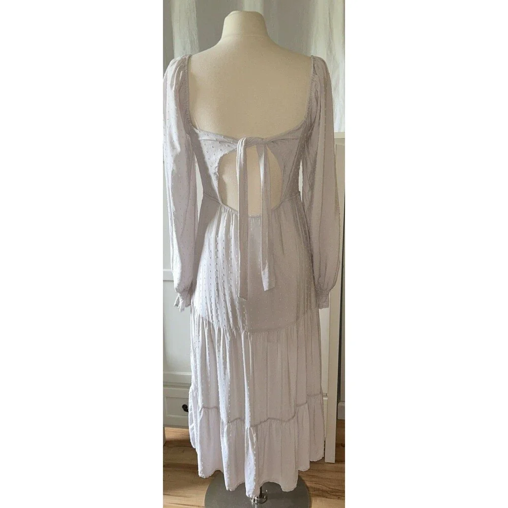 Smocked Maxi Dress Women’s Large Cottage Prairie Boho Festival Tiered